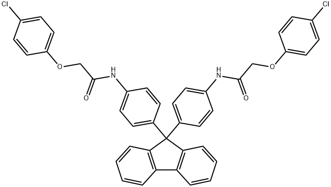 N,N'-[9H-fluorene-9,9-diylbis(4,1-phenylene)]bis[2-(4-chlorophenoxy)acetamide] Struktur