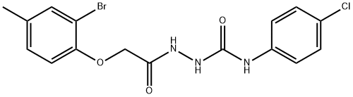 2-[(2-bromo-4-methylphenoxy)acetyl]-N-(4-chlorophenyl)hydrazinecarboxamide Struktur