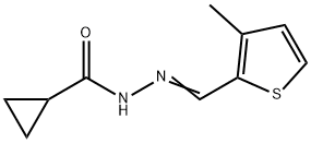 N-[(E)-(3-methylthiophen-2-yl)methylideneamino]cyclopropanecarboxamide Struktur