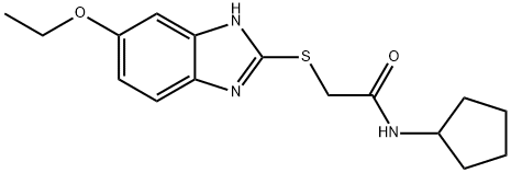 N-cyclopentyl-2-[(5-ethoxy-1H-benzimidazol-2-yl)sulfanyl]acetamide Struktur