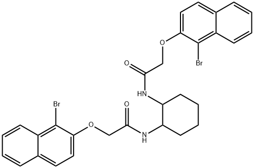 N,N'-1,2-cyclohexanediylbis{2-[(1-bromo-2-naphthyl)oxy]acetamide} Struktur