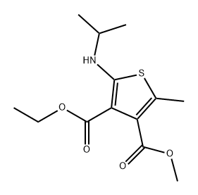 3-ethyl 4-methyl 2-(isopropylamino)-5-methylthiophene-3,4-dicarboxylate Struktur