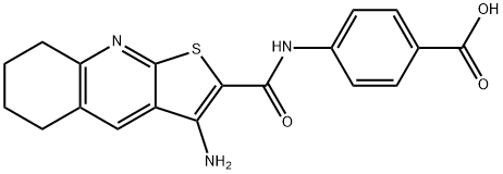 4-{[(3-amino-5,6,7,8-tetrahydrothieno[2,3-b]quinolin-2-yl)carbonyl]amino}benzoic acid Struktur