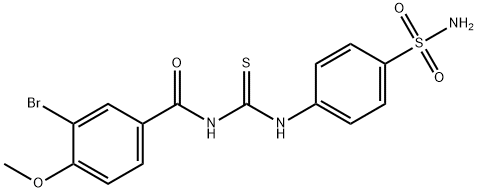 N-({[4-(aminosulfonyl)phenyl]amino}carbonothioyl)-3-bromo-4-methoxybenzamide Struktur