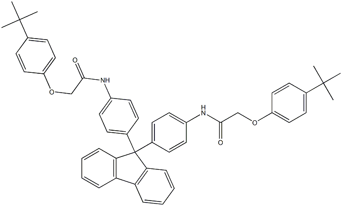 N,N'-[9H-fluorene-9,9-diylbis(4,1-phenylene)]bis[2-(4-tert-butylphenoxy)acetamide] Struktur