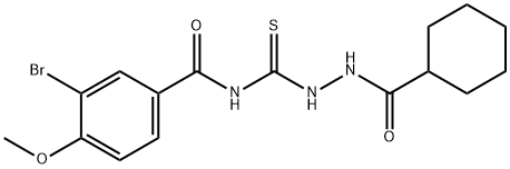 3-bromo-N-{[2-(cyclohexylcarbonyl)hydrazino]carbonothioyl}-4-methoxybenzamide Struktur