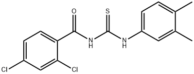 2,4-dichloro-N-{[(3,4-dimethylphenyl)amino]carbonothioyl}benzamide Struktur