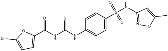 5-bromo-N-{[(4-{[(5-methyl-3-isoxazolyl)amino]sulfonyl}phenyl)amino]carbonothioyl}-2-furamide Struktur