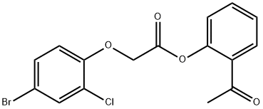 2-acetylphenyl (4-bromo-2-chlorophenoxy)acetate Struktur