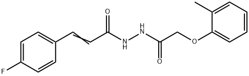 3-(4-fluorophenyl)-N'-[(2-methylphenoxy)acetyl]acrylohydrazide Struktur