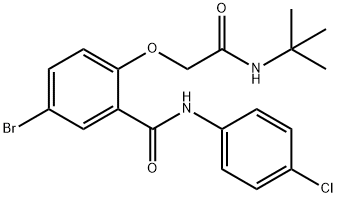 5-bromo-2-[2-(tert-butylamino)-2-oxoethoxy]-N-(4-chlorophenyl)benzamide Struktur