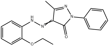 4-[(2-ethoxyphenyl)hydrazono]-5-methyl-2-phenyl-2,4-dihydro-3H-pyrazol-3-one Struktur