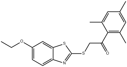 2-[(6-ethoxy-1,3-benzothiazol-2-yl)sulfanyl]-1-(2,4,6-trimethylphenyl)ethanone Struktur