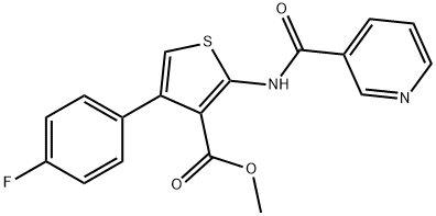 methyl 4-(4-fluorophenyl)-2-[(pyridin-3-ylcarbonyl)amino]thiophene-3-carboxylate Struktur