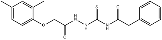 N-({2-[(2,4-dimethylphenoxy)acetyl]hydrazino}carbonothioyl)-2-phenylacetamide Struktur