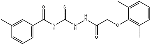 N-({2-[(2,6-dimethylphenoxy)acetyl]hydrazino}carbonothioyl)-3-methylbenzamide Struktur