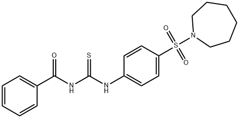 N-({[4-(1-azepanylsulfonyl)phenyl]amino}carbonothioyl)benzamide Struktur