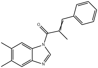 (E)-1-(5,6-dimethylbenzimidazol-1-yl)-2-methyl-3-phenylprop-2-en-1-one Struktur