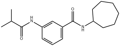 N-cycloheptyl-3-[(2-methylpropanoyl)amino]benzamide Struktur