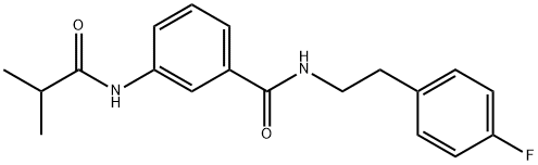 N-[2-(4-fluorophenyl)ethyl]-3-(2-methylpropanoylamino)benzamide Struktur