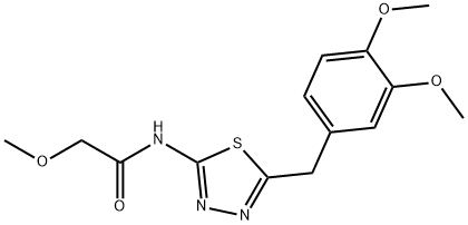 N-[5-[(3,4-dimethoxyphenyl)methyl]-1,3,4-thiadiazol-2-yl]-2-methoxyacetamide Struktur