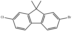 2-Bromo-7-chloro-9,9-dimethyl fluorene Struktur