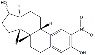 (8S,9S,13S,14S,17S)-13-methyl-2-nitro-6,7,8,9,11,12,14,15,16,17-decahydrocyclopenta[a]phenanthrene-3,17-diol Struktur