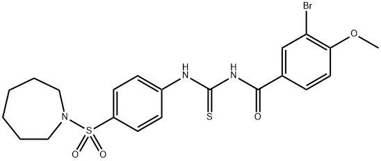 N-({[4-(1-azepanylsulfonyl)phenyl]amino}carbonothioyl)-3-bromo-4-methoxybenzamide Struktur