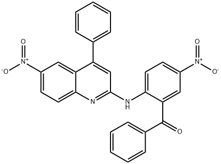 (5-nitro-2-((6-nitro-4-phenylquinolin-2-yl)amino)phenyl)(phenyl)methanone Struktur