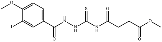 methyl 4-({[2-(3-iodo-4-methoxybenzoyl)hydrazino]carbonothioyl}amino)-4-oxobutanoate Struktur