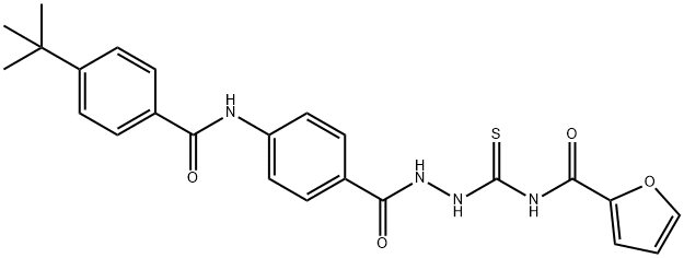 N-[[[4-[(4-tert-butylbenzoyl)amino]benzoyl]amino]carbamothioyl]furan-2-carboxamide Struktur