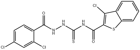 3-chloro-N-[[(2,4-dichlorobenzoyl)amino]carbamothioyl]-1-benzothiophene-2-carboxamide Struktur