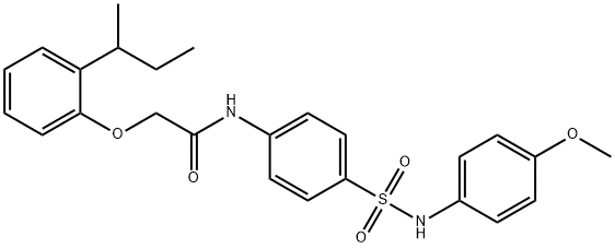 2-(2-sec-butylphenoxy)-N-(4-{[(4-methoxyphenyl)amino]sulfonyl}phenyl)acetamide Struktur