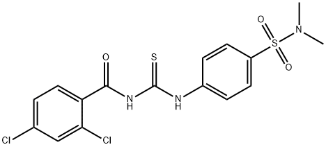 2,4-dichloro-N-[({4-[(dimethylamino)sulfonyl]phenyl}amino)carbonothioyl]benzamide Struktur