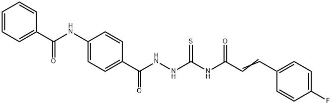 N-(4-{[2-({[3-(4-fluorophenyl)acryloyl]amino}carbonothioyl)hydrazino]carbonyl}phenyl)benzamide Struktur