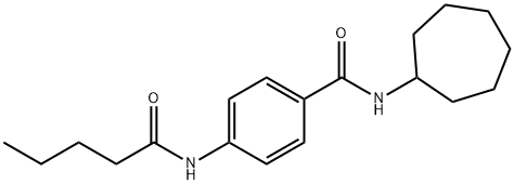 N-cycloheptyl-4-(pentanoylamino)benzamide Struktur