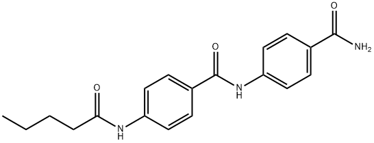 N-(4-carbamoylphenyl)-4-(pentanoylamino)benzamide Struktur