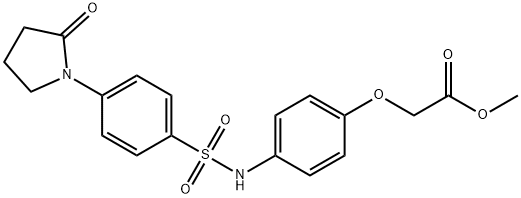 {4-[4-(2-Oxo-pyrrolidin-1-yl)-benzenesulfonylamino]-phenoxy}-acetic acid methyl ester Struktur