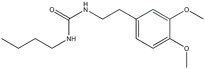 1-butyl-3-[2-(3,4-dimethoxyphenyl)ethyl]urea Struktur