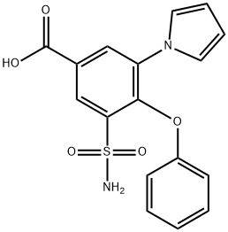 Benzoic acid, 3-(aminosulfonyl)-4-phenoxy-5-(1H-pyrrol-1-yl)- Struktur