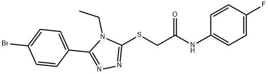 2-{[5-(4-bromophenyl)-4-ethyl-4H-1,2,4-triazol-3-yl]sulfanyl}-N-(4-fluorophenyl)acetamide Struktur