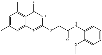 2-((4-hydroxy-5,7-dimethylpyrido[2,3-d]pyrimidin-2-yl)thio)-N-(2-methoxyphenyl)acetamide Struktur