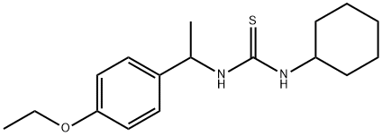 1-cyclohexyl-3-[1-(4-ethoxyphenyl)ethyl]thiourea Struktur