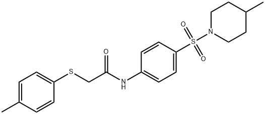 2-(4-methylphenyl)sulfanyl-N-[4-(4-methylpiperidin-1-yl)sulfonylphenyl]acetamide Struktur