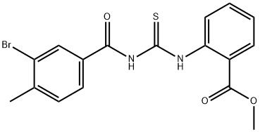 methyl 2-({[(3-bromo-4-methylbenzoyl)amino]carbonothioyl}amino)benzoate Struktur