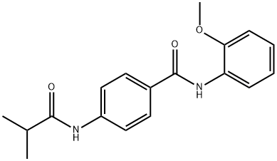 N-(2-methoxyphenyl)-4-(2-methylpropanoylamino)benzamide Struktur