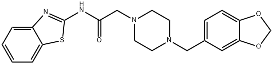 2-[4-(1,3-benzodioxol-5-ylmethyl)piperazin-1-yl]-N-(1,3-benzothiazol-2-yl)acetamide Struktur