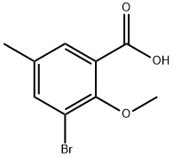 3-Bromo-2-methoxy-5-methylbenzoic acid Struktur