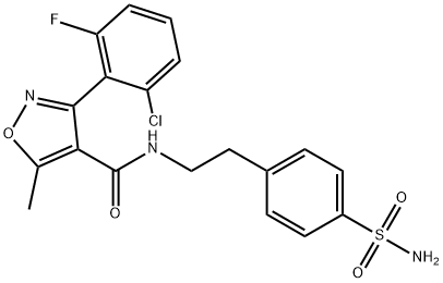 3-(2-chloro-6-fluorophenyl)-5-methyl-N-[2-(4-sulfamoylphenyl)ethyl]-1,2-oxazole-4-carboxamide Struktur