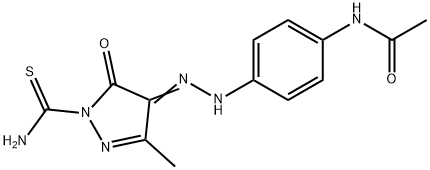 N-(4-{2-[1-(aminocarbonothioyl)-3-methyl-5-oxo-1,5-dihydro-4H-pyrazol-4-ylidene]hydrazino}phenyl)acetamide Struktur